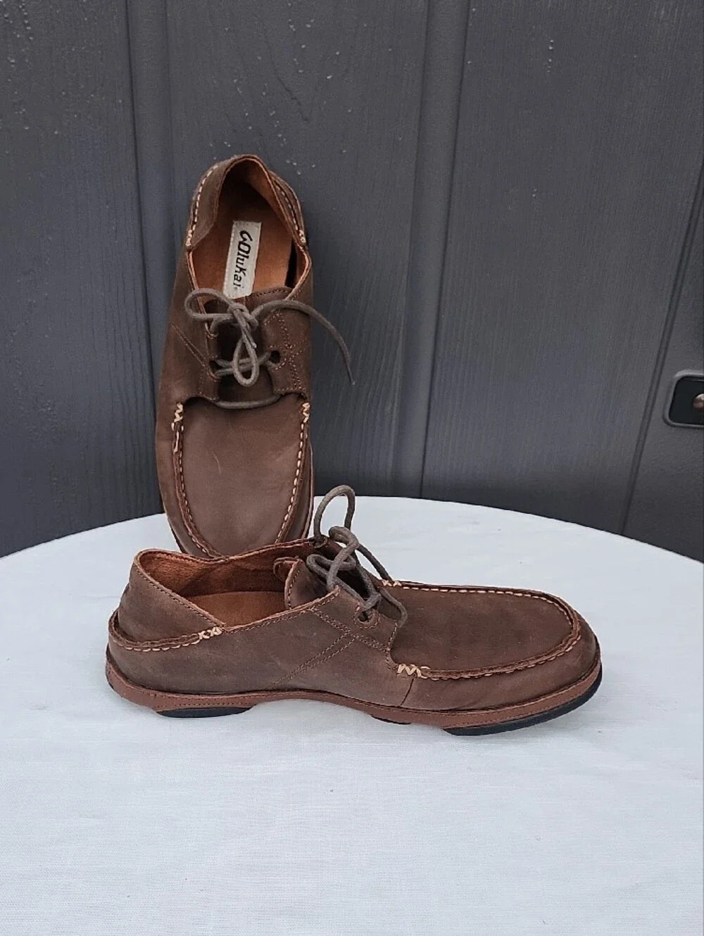 OluKai Men’s Leather Chukka Boots in Brown